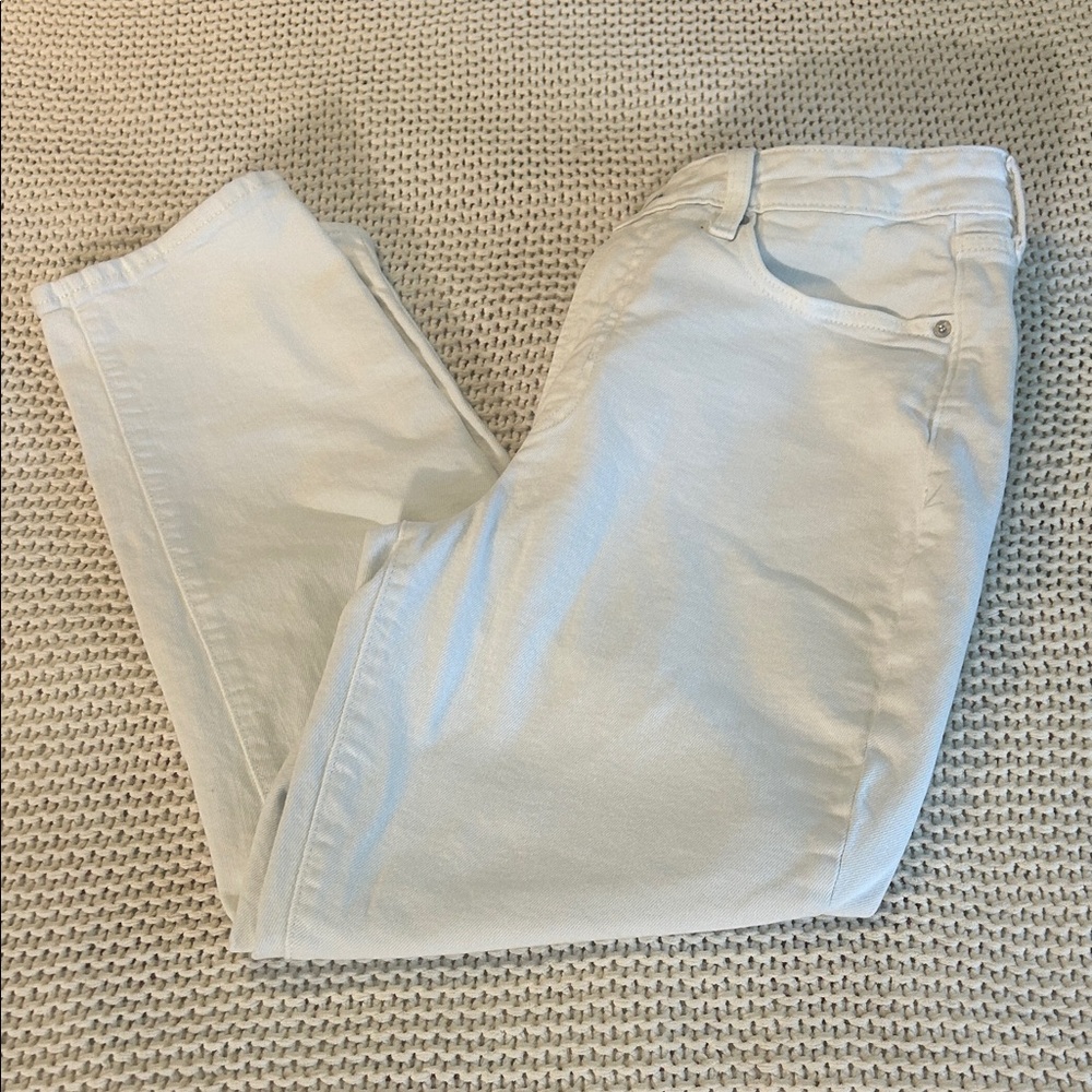 Old Navy High Rise OG Straight White Jeans Womens Size 10